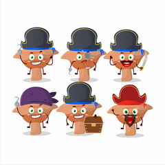 Cartoon character of niscalo with various pirates emoticons