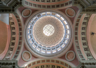 Obraz premium Basilica of San Gaudenzio, interior view of the famous dome. Novara, Piedmont, Italy