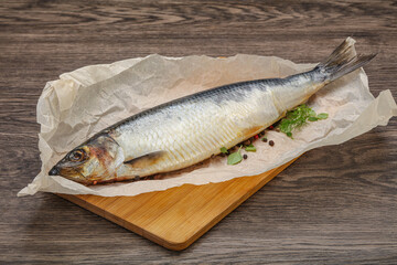 Salted Herring fish with pepper