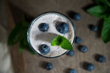 blueberry milkshake with mint