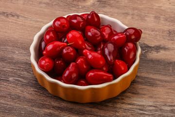 Sweet and ripe cornel berries