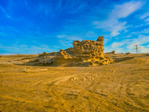 Sandstone Structures (Fossil Dunes). Al Wathba, Abu Dhabi, UAE