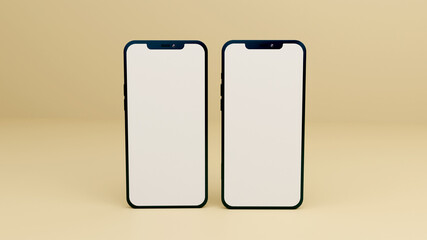 Full screen black smartphone mockup design with mobile app presentation template