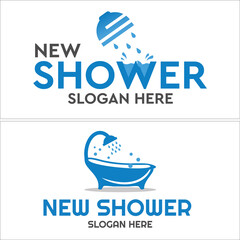 Bathtub shower icon sign vector logo design