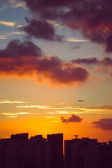 Beautiful light and dreamy clouds at dusk