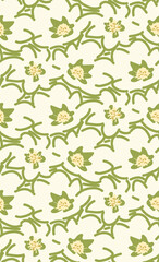 bright seamless hand drawn floral pattern  