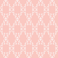 Classic seamless vector pattern. Damask orient ornament. Classic vintage pink and white background. Orient ornament for fabric, wallpapers and packaging