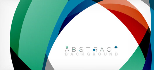 Obraz premium Color circle shapes, minimal geometric background. Trendy dynamic composition. Vector Illustration For Wallpaper, Banner, Background, Landing Page