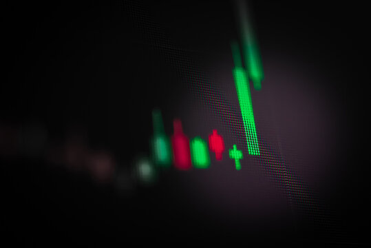 Candle stick graph chart of stock market investment trading.	
