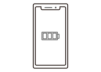 スマートフォン　電池残量イメージイラスト　ラインイラスト　正面