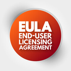 EULA - End User Licensing Agreement acronym, technology concept background