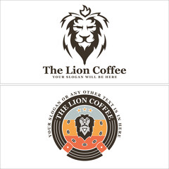  The lion coffee shop logo design