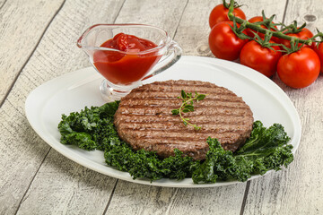 Grilled beef cutlet for burger