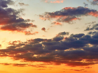 Clouds in the evening sky during sunset