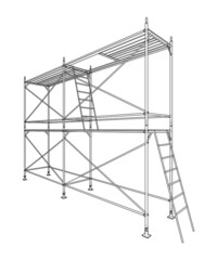 Prefabricated scaffolding. Vector
