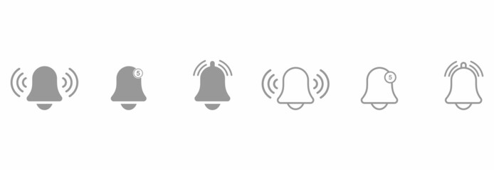 bell notification icon set vector sign symbol