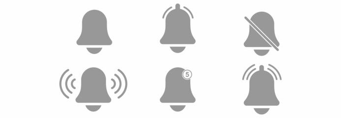 bell notification icon set vector sign symbol