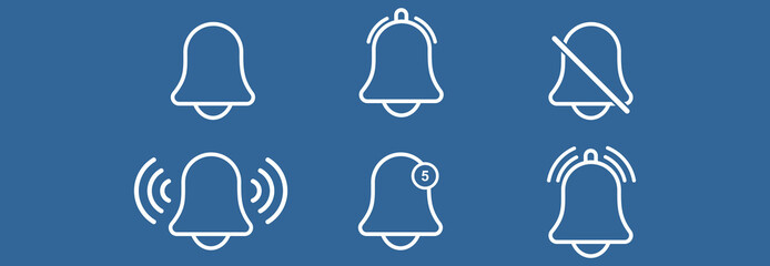 bell notification icon set vector sign symbol