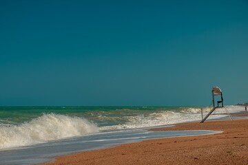 The beautiful sea of Numana in Conero after a big storm, Ancona province, Marche region.