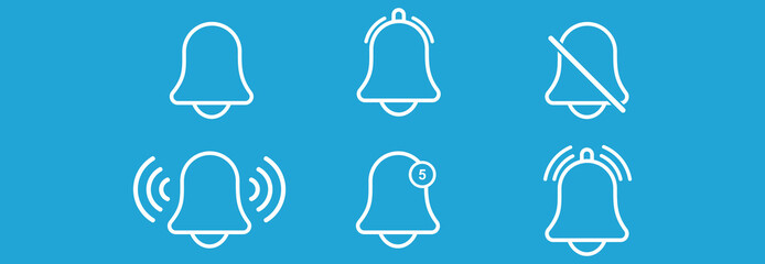 bell notification icon set vector sign symbol