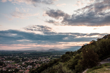 Stormy sunset in the italian countryside