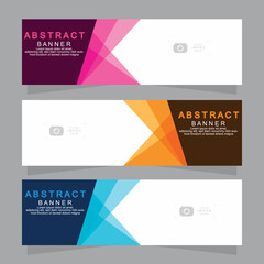 Vector abstract design web banner template. Web Design Elements - Header Design. Abstract geometric web banner template on grey background.Modern banner.