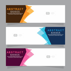 Vector abstract design web banner template. Web Design Elements - Header Design. Abstract geometric web banner template on grey background.Modern banner.