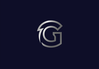 Initial G Power lightning thunder Logo. letter G and thunder bolt icon combination isolated on dark background, Logo Design Template element, vector illustration