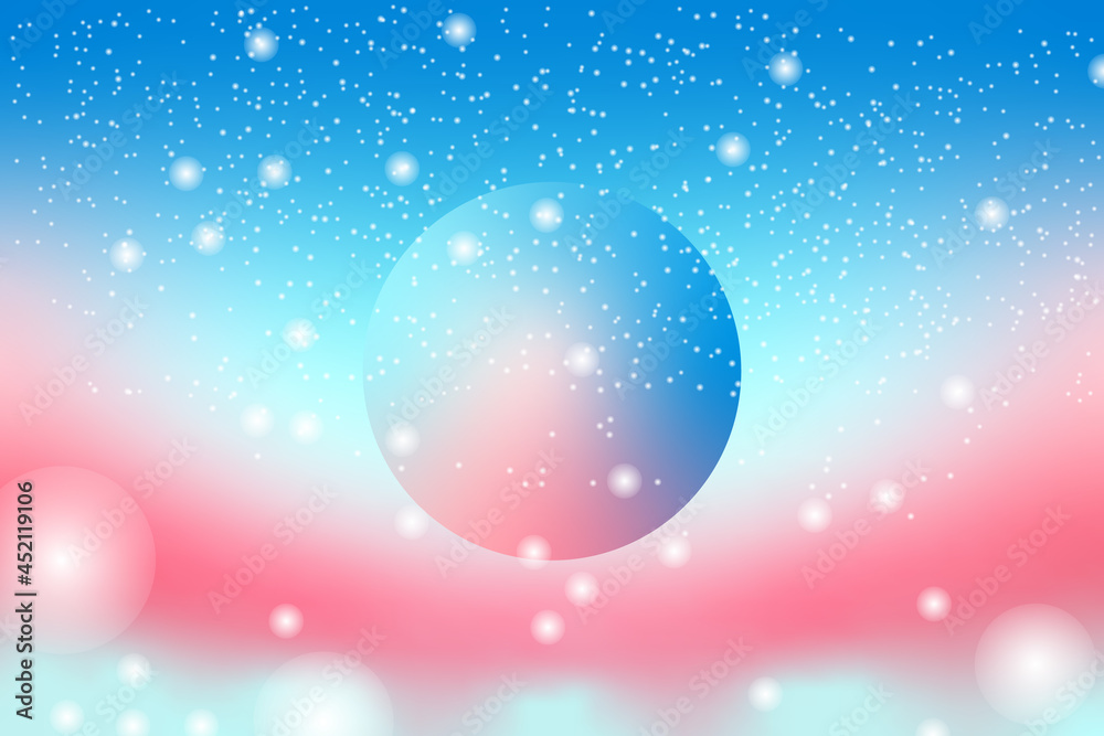 Aufkleber abstract colorful pastel holographic liquid center sphere with small glow ball vector background