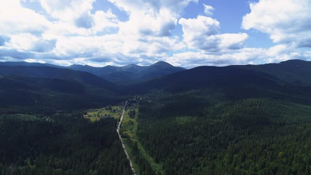 The Mount Hoverla and the Montenegrin ridge aerial view