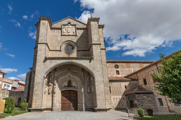 Fototapeta na wymiar The Royal Monastery of St. Thomas or Real Monasterio de Santo Tomás in Avila Spain, was constructed from los Reyes Católicos, Fernando and Isabel, and is the burial place of their only son, Don Juan