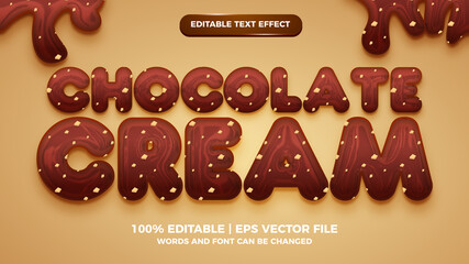 chocolate cream editable text effect 3d template style