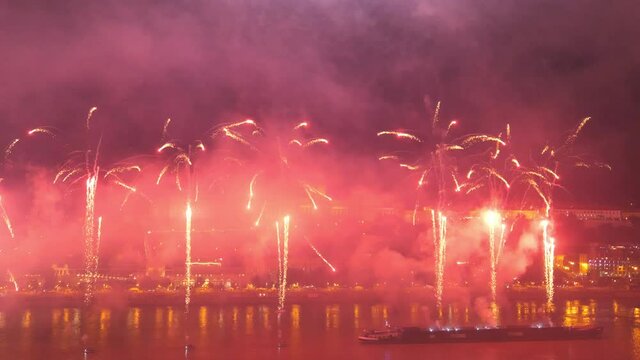 Fireworks in Budapest on St. Stephen's day - Powered by Adobe