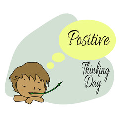 Positive Thinking Day, idea for a cute postcard with positive motivation