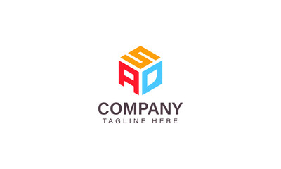 Letter SAD Logo, Three Letter Logo, Alphabet S A D Hexagon Shape Vector Icon Template