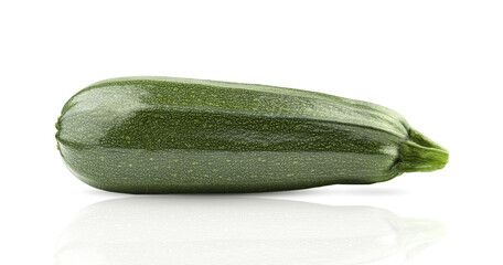 Zucchini. Green vegetable marrow isolated on white background. Vegetarianism concept.