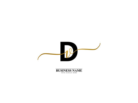 Letter DV Logo, creative dv vd signature logo for wedding, fashion, apparel and clothing brand