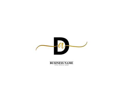 Letter DA Logo, creative da ad signature logo for wedding, fashion, apparel and clothing brand