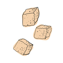 Refined sugar cubes. Vector illustration isolated on white background.