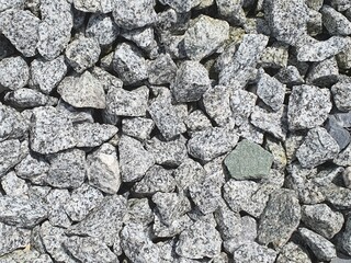 Crushed stone gravel texture and background