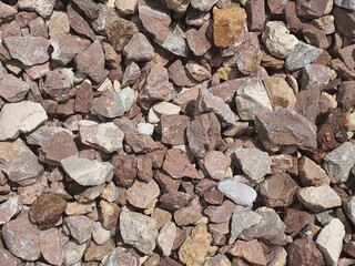 Crushed stone gravel texture and background