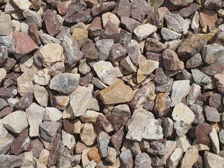 Crushed stone gravel texture and background