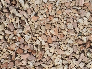 Crushed stone gravel texture and background