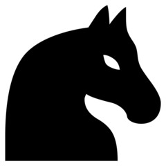 Chess horse icon with flat style. Isolated vector chess horse icon image on a white background.