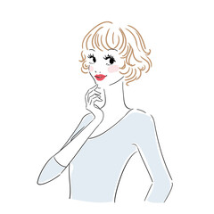 可愛い女性上半身