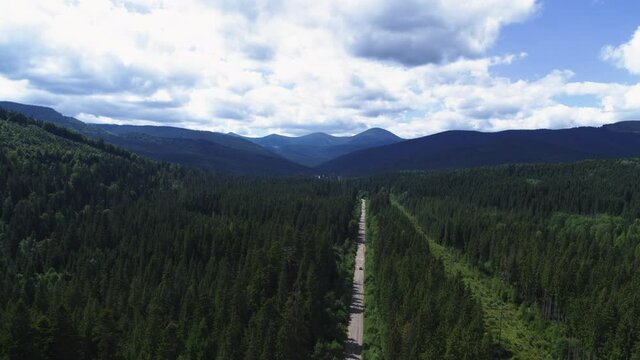 The Mount Hoverla and the Montenegrin ridge aerial view