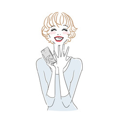 スマホを持つ可愛い女性