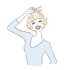 可愛い女性上半身