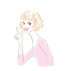 可愛い女性上半身