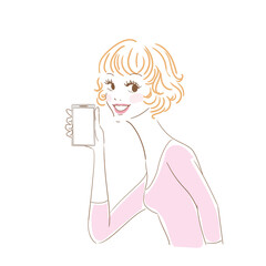 スマホを持つ可愛い女性